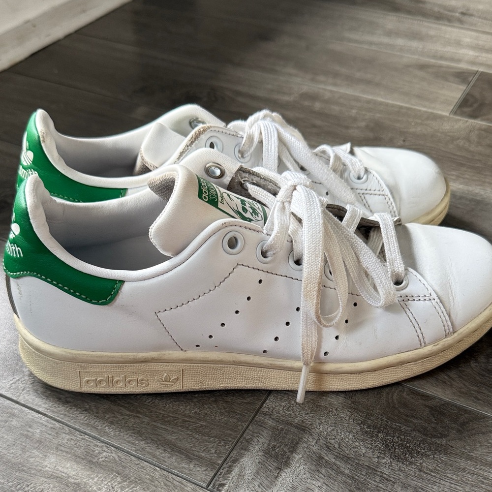 Adidas Stan Smith White and Green Shoes